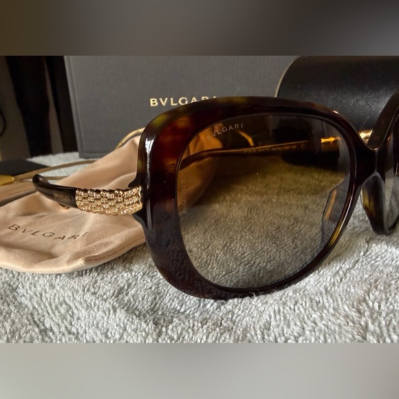 BVLGARI Women's Tortoise Shell Sunglasses 8105-B